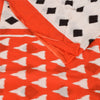 Sanskriti Vintage Sarees Ivory/Orange Pure Cotton Printed Sari 5yd Craft Sustainable Fabric