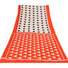 Sanskriti Vintage Sarees Ivory/Orange Pure Cotton Printed Sari 5yd Craft Sustainable Fabric