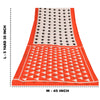 Sanskriti Vintage Sarees Ivory/Orange Pure Cotton Printed Sari 5yd Craft Sustainable Fabric