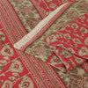 Sanskriti Vintage Sarees From India Red Pure Cotton Print Sari 5yd Craft Fabric