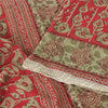 Sanskriti Vintage Sarees From India Red Pure Cotton Print Sari 5yd Craft Fabric