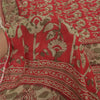 Sanskriti Vintage Sarees From India Red Pure Cotton Print Sari 5yd Craft Fabric