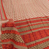 Sanskriti Vintage Sarees Cream & Red Pure Cotton Printed Sari 5+yd Craft Fabric