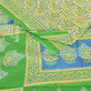 Sanskriti Vintage Sarees Pale-Yellow Pure Cotton Printed Sari 5yd Craft Sustainable Fabric