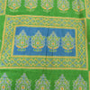 Sanskriti Vintage Sarees Pale-Yellow Pure Cotton Printed Sari 5yd Craft Sustainable Fabric