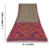 Sanskriti Vintage Cream Soft Pure Cotton Saree Ikat Print Sari 5+YD Craft Fabric