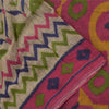 Sanskriti Vintage Cream Soft Pure Cotton Saree Ikat Print Sari 5+YD Craft Fabric