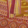 Sanskriti Vintage Sarees Mustard/Purple Pure Cotton Print Sari 5yd Craft Sustainable Fabric
