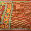 Sanskriti Vintage Sarees Indian Orange Pure Cotton Printed Sari 5yd Craft Sustainable Fabric