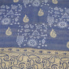 Sanskriti Vintage Sarees Blue & Cream 100% Pure Cotton Geometric Print 5+YD Sari
