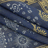 Sanskriti Vintage Sarees Blue & Cream 100% Pure Cotton Geometric Print 5+YD Sari