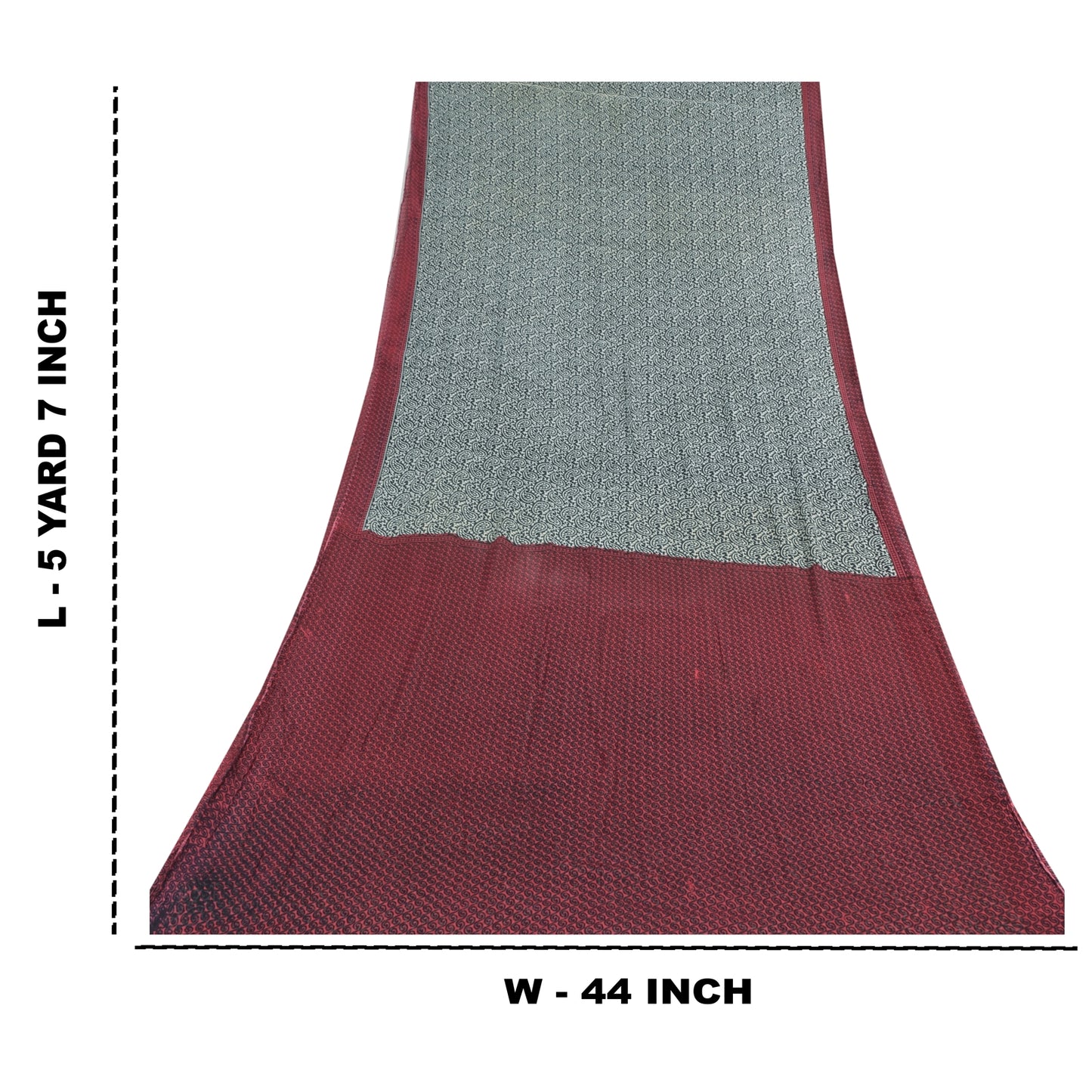 Sanskriti Vintage Sarees Green/Red Pure Cotton Paisley Printed Sari Craft Sustainable Fabric