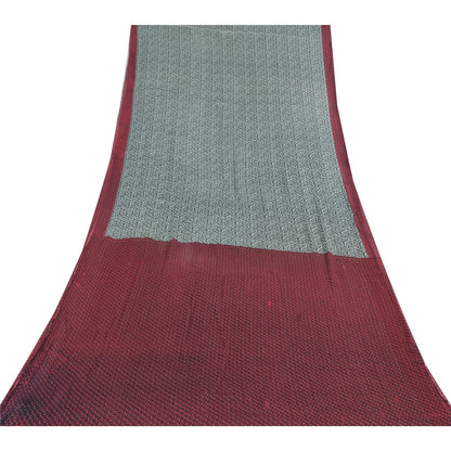 Sanskriti Vintage Sarees Green/Red Pure Cotton Paisley Printed Sari Craft Sustainable Fabric