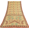 Sanskriti Vintage Sarees Indian Peach Pure Cotton Printed Sari 5yd Craft Sustainable Fabric