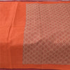 Sanskriti Vintage Sarees Red/Orange Pure Cotton Printed Sari 5yd Craft Sustainable Fabric
