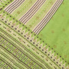 Sanskriti Vintage Sarees Indian Green Pure Cotton Printed Sari 5yd Craft Sustainable Fabric