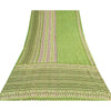 Sanskriti Vintage Sarees Indian Green Pure Cotton Printed Sari 5yd Craft Sustainable Fabric