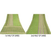 Sanskriti Vintage Sarees Indian Green Pure Cotton Printed Sari 5yd Craft Sustainable Fabric