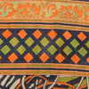 Sanskriti Vintage Sarees Orange/Green Pure Cotton Printed Sari 5yd Craft Sustainable Fabric