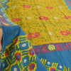 Sanskriti Vintage Sarees Yellow Batik Printed Pure Cotton Sari 5yd Craft Sustainable Fabric