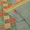 Sanskriti Vintage Sarees Grayish-Blue Pure Cotton Printed Woven Sari 5yd Sustainable Fabric