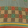 Sanskriti Vintage Sarees Grayish-Blue Pure Cotton Printed Woven Sari 5yd Sustainable Fabric