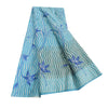 Sanskriti Vintage Sarees Indian Blue Pure Cotton Printed Sari 5yd Craft Sustainable Fabric