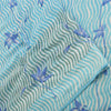 Sanskriti Vintage Sarees Indian Blue Pure Cotton Printed Sari 5yd Craft Sustainable Fabric