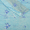 Sanskriti Vintage Sarees Indian Blue Pure Cotton Printed Sari 5yd Craft Sustainable Fabric