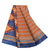 Sanskriti Vintage Sarees Indian Orange Pure Cotton Print Sari 8 y d Craft Sustainable Fabric