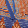 Sanskriti Vintage Sarees Indian Orange Pure Cotton Print Sari 8 y d Craft Sustainable Fabric
