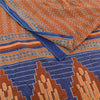 Sanskriti Vintage Sarees Indian Orange Pure Cotton Print Sari 8 y d Craft Sustainable Fabric