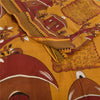 Sanskriti Vintage Sarees Saffron 100% Pure Cotton Printed Sari 5yd Craft Sustainable Fabric