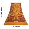 Sanskriti Vintage Sarees Saffron 100% Pure Cotton Printed Sari 5yd Craft Sustainable Fabric
