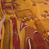 Sanskriti Vintage Sarees Saffron 100% Pure Cotton Printed Sari 5yd Craft Sustainable Fabric