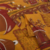 Sanskriti Vintage Sarees Saffron 100% Pure Cotton Printed Sari 5yd Craft Sustainable Fabric