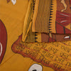 Sanskriti Vintage Sarees Saffron 100% Pure Cotton Printed Sari 5yd Craft Sustainable Fabric