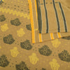 Sanskriti Vintage Sarees Brown Tant Hand Woven Pure Cotton Sari 5yd Craft Sustainable Fabric