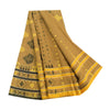 Sanskriti Vintage Sarees Brown Tant Hand Woven Pure Cotton Sari 5yd Craft Sustainable Fabric