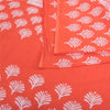 Sanskriti Vintage Sarees Pink/Orange Batik Printed Pure Cotton Sari 5yd Sustainable Fabric