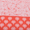 Sanskriti Vintage Sarees Pink/Orange Batik Printed Pure Cotton Sari 5yd Sustainable Fabric