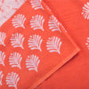 Sanskriti Vintage Sarees Pink/Orange Batik Printed Pure Cotton Sari 5yd Sustainable Fabric
