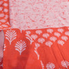 Sanskriti Vintage Sarees Pink/Orange Batik Printed Pure Cotton Sari 5yd Sustainable Fabric