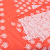 Sanskriti Vintage Sarees Pink/Orange Batik Printed Pure Cotton Sari 5yd Sustainable Fabric