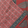 Sanskriti Vintage Sarees Red Indian Pure Cotton Printed Sari 5yd Craft Sustainable Fabric