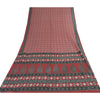 Sanskriti Vintage Sarees Red Indian Pure Cotton Printed Sari 5yd Craft Sustainable Fabric