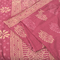 Sanskriti Vintage Sarees Pink Hand Block Print Pure Cotton Sari 5yd Craft Sustainable Fabric