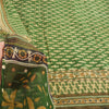 Sanskriti Vintage Sarees Indian Green Pure Cotton Printed Sari 5yd Craft Fabric