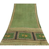 Sanskriti Vintage Sarees Indian Green Pure Cotton Printed Sari 5yd Craft Fabric