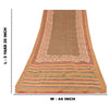 Sanskriti Vintage Sarees Peach/Green Pure Cotton Printed Sari 5yd Craft Fabric